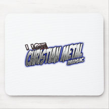 I Love CHRISTIAN METAL music Mousepad