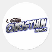 I Love CHRISTIAN music Round Sticker