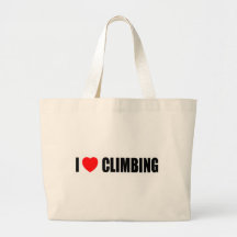 I Love Climbing Tote Bags