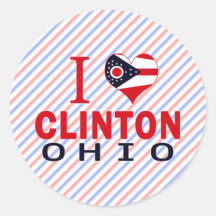 I love Clinton, Ohio Round Stickers