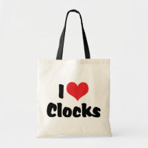 I Love Clocks Tote Bag