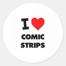 I love Comic Strips Round Stickers