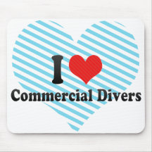 I Love Commercial Divers Mouse Pads