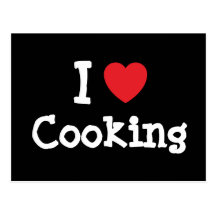 I love Cooking heart custom personalised Postcards
