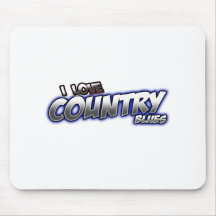 I Love Country BLUES music Mousepads