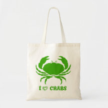 I Love Crabs Canvas Bags
