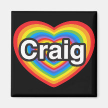 I love Craig. I love you Craig. Heart Refrigerator Magnet