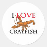 I Love Crayfish Stickers