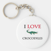 I Love Crocodiles Key Chain
