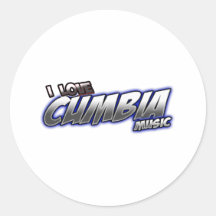 I Love CUMBIA music Round Stickers