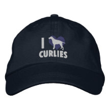 I Love Curlies Embroidered Hat (Blue)