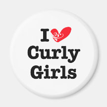 I Love Curly Girls Fridge Magnets