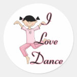 I Love Dance Round Sticker