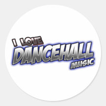 I Love DANCEHALL music Round Stickers