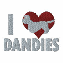 I Love Dandies Embroidered Zipper Hoodie