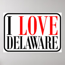 I Love Delaware Design Poster