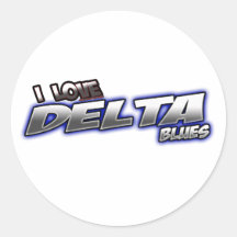 I Love Delta BLUES music Round Sticker