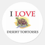 I Love Desert Tortoises Round Sticker