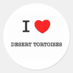 I Love DESERT TORTOISES Round Stickers
