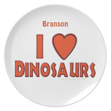I Love Dinosaurs Personalised Name Dinner Plate