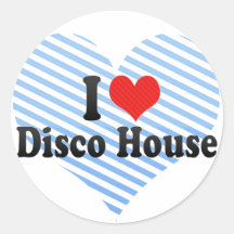 I Love Disco House Round Sticker
