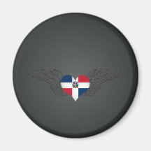 I Love Dominican Republic -wings Refrigerator Magnet