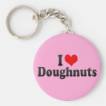 I Love Doughnuts Keychain