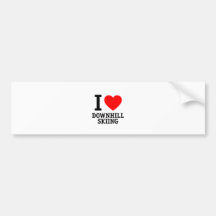 I Love Downhill Skiing Bumper Sticker