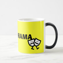I LOVE DRAMA w/walking masks morphing mug