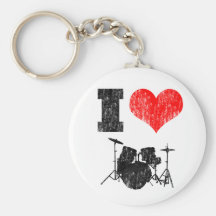 I Love Drums Keychains
