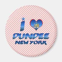 I love Dundee, New York Refrigerator Magnets