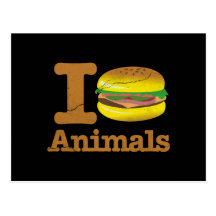 I Love Eat Animals Post Cards