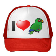 I Love Eclectus Parrots (male) Mesh Hat