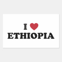 I Love Ethiopia Rectangular Sticker