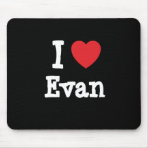 I love Evan heart T-Shirt Mousemats
