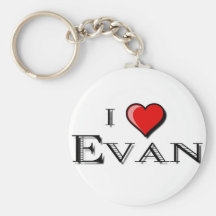 I Love Evan Key Chains