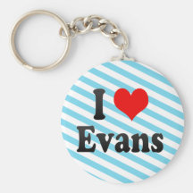 I Love Evans, United States Key Chain