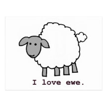 I Love Ewe Sheep Post Cards