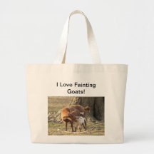 I Love Fainting Goats - Jumbo Tote Canvas Bag