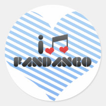 I Love Fandango Round Stickers