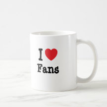 I love Fans heart custom personalised Mugs