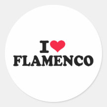 I love Flamenco Round Sticker