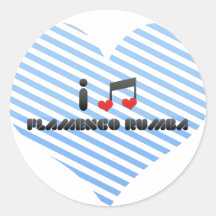 I Love Flamenco Rumba Round Stickers