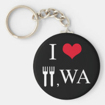 I Love Forks, WA Keychains