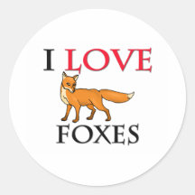 I Love Foxes Stickers