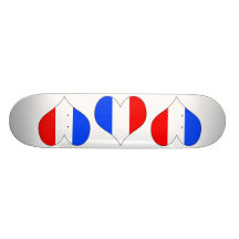 I Love France Skateboard