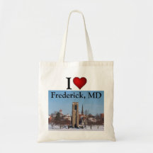 I Love Frederick, MD - Winter Skyline Bags