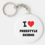 I Love Freestyle Skiing Key Chain