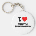 I Love Freestyle Snowboarding Key Chains
