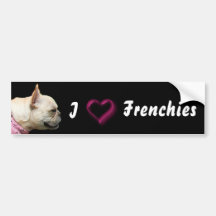 I Love Frenchies French bulldog bumper sticker